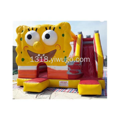 Yiwu Factory Direct Sales Children's Inflatable Toys Inflatable Castle Inflatable Slide Sponge Treasure Jumping Bed PVC Oxford
