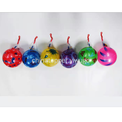 2022 Fluorescent Rings Ball PVC Toy Ball New Fluorescent Ball with Keychain