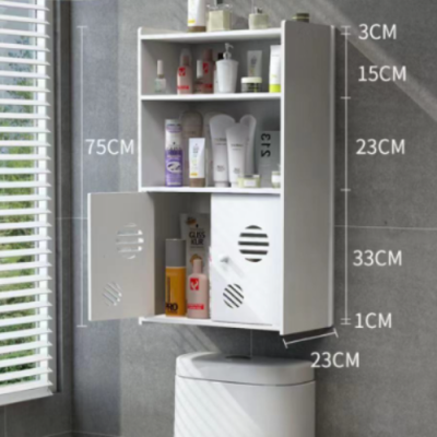 Bathroom Moisture-Proof Anti-Corrosion Storage Rack Bathroom Wall-Mounted Bathroom Carved Closet