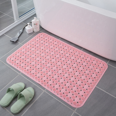 Wholesale Odorless Bathroom Bath Shower Mat Carpet PVC Bathroom Non-Slip Mat with Suction Cup Massage Foot Mat