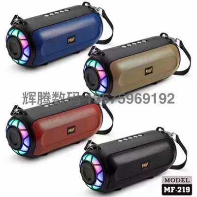 New MF-219 Card Color Light Bluetooth Speaker Outdoor Portable FM Audio Portable Subwoofer Creative Gift