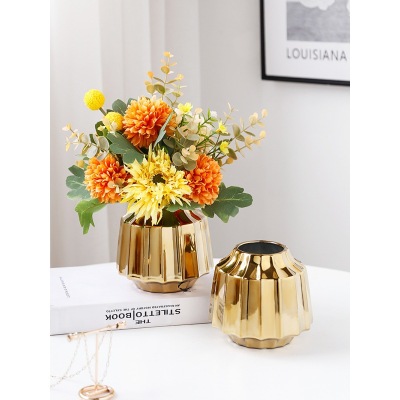 Nordic Fresh Artificial Flower Living Room Furnishings Light Luxury Dining Table Decoration Flower Ceramic Vase Decorative Ornament