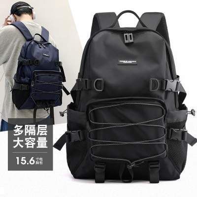 New Korean Style Trendy Backpack Fashion Personality Travel Backpack Large Capacity Student Schoolbag Outdoor Anti-Theft Backpack