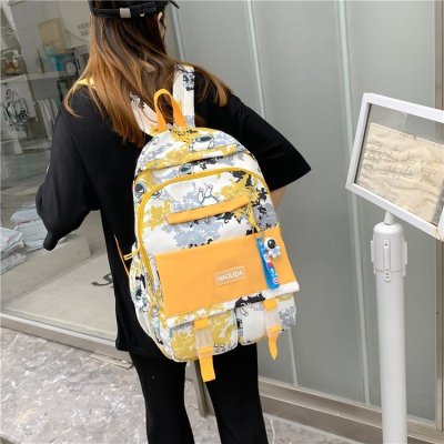 2022 New Personalized Backpack Graffiti Middle School Student Schoolbag Outdoor Leisure Backpack Korean Ins Backpack