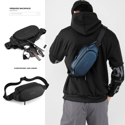 New Men's Waist Bag Korean Style Simple Chest Bag Outdoor Sports Messenger Bag Waterproof Function Belt Bag Cell Phone Case