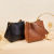 2022 Autumn and Winter New Closed-Toe Layer Cowhide Vintage Leather Women Bag Large-Capacity Bucket Bag All-Match Shoulder Messenger Bag
