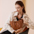 2022 New Trendy Genuine Leather Women's Bag Handbag Women's Special-Interest Design Pleated Messenger Bag Vegetable Basket Large Capacity Women's Bag