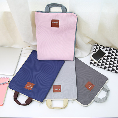 Bojin Factory Sales Fashion Laptop Bag Zipper Multi-Layer A4 File Bag Canvas Briefcase Tote