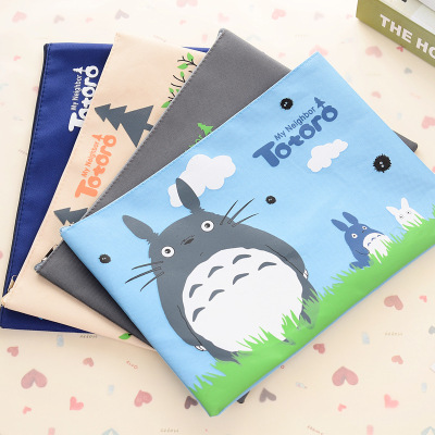 Bojin Stationery Cute Cartoon Oxford Cloth Information Bag Pencil Case File Bag Students' Supplies Wholesale Totoro File Bag