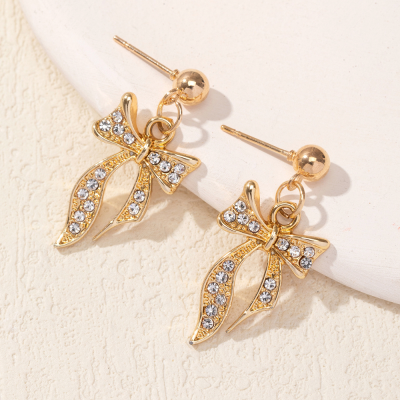 Bowknot Earrings Petite Earrings Japanese and Korean Temperamental Exquisite Fashion Ear Jewelry