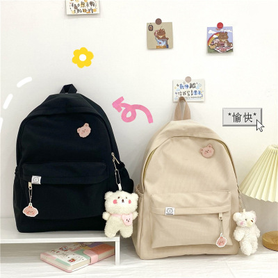Japanese Girl's Schoolbag Korean Style Junior's Schoolbag Cute Bear Backpack Casual Large Capacity Unisex Backpack