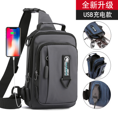 Exclusive for Cross-Border New Men's Chest Bag Fashion Shoulder Messenger Bag Multifunctional Waterproof Chest Bag Outdoor Travel Backpack