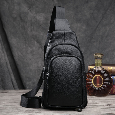 Spring and Summer New Men's Chest Bag 2020 New First Layer Cowhide Messenger Bag Business All-Match Shoulder Men's Bag