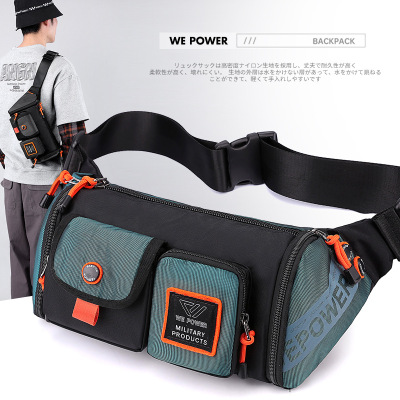 New Men's Casual Waterproof Chest Bag Fashion Trendy One-Shoulder Bag Crossbody Men's Bag Large Capacity Commuter Bag