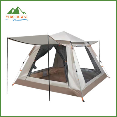 Yibo Outdoor 3-4 People/5-8 People Camping Square Easy-to-Put-up Tent Large Space Internet Celebrity Beige