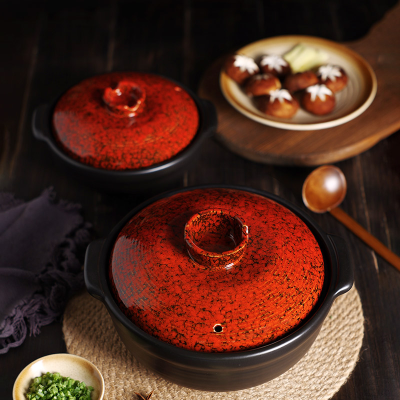Ceramic Pot King Ceramic Casserole Soup POY Earthen Casserole Stew Pot Claypot Rice Cooking Casserole Clay Pot Soup POY
