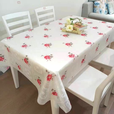 Rectangular Tablecloth Waterproof and Oilproof and Heatproof Eva Plastic Disposable Tableclothes Household Coffee Table Printed Tablecloth Soft Cushion