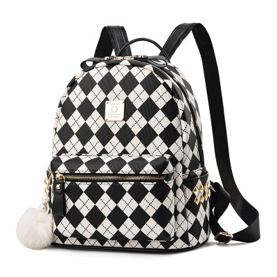 Rhombus Checked Backpack Trendy Women Bags Fashion bags  One Piece Dropshipping Factory Cross-Border Wholesale