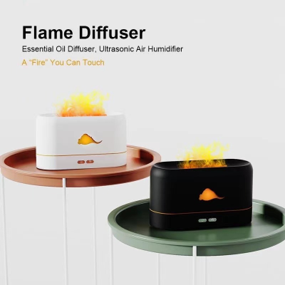 New Flame Humidifier 3D Simulation Flame Ultrasonic Aroma Diffuser Household Small Ultrasonic Flame Aroma Diffuser Gift