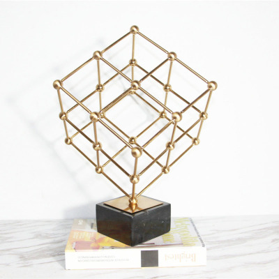 Marble Geometric Square Decoration Model Room Hotel Store Living Room Decoration Soft Decoration