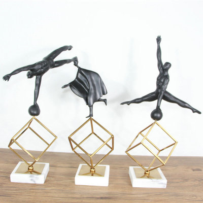 Nordic Minimalist Modern Gymnastics Figure Decoration Resin Decoration Model Room Office Cabinet Desktop Marble