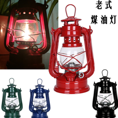 Vintage Barn Lantern Retro Kerosene Lamp Outdoor Iron Portable Camping Lighting Tent Light Nostalgic Ambience Light