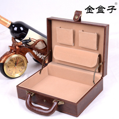 Factory Direct Sales Vintage Dark Brown Hat Gift Box PU Leather Men's and Women's Hats Packaging Box