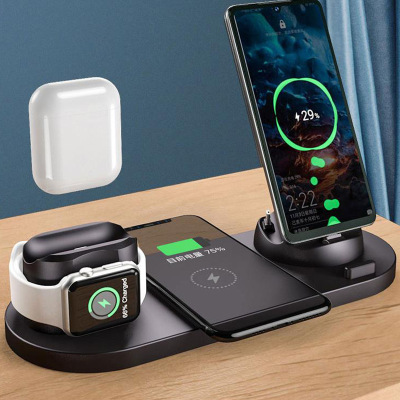 Cross-Border Multi-Functional Six-in-One Mobile Phone Watch Headset 15W Fast Charging Wireless Charger