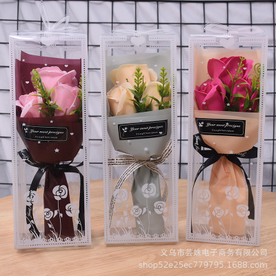 Factory Wholesale Teacher's Day Soap Flower Gift Box Bouquet WeChat Promotional Gifts Gift Bouquet Opening Gift