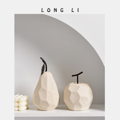 Longli Ceramic Apple Pear Ins Silent Style Decoration Simple Living Room TV Cabinet Home Decoration Fruit Decoration