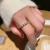 Ins Titanium Steel Open-End Ring Female Rose Gold Zircon Stainless Steel Couple Ring Does Not Fade Niche Accessories