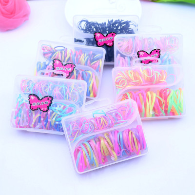 Yiwu Lilong Ornament Strong Pull Constantly Candy Color Rubber Band Baby Little Hair Ring Boxed Children Headwear