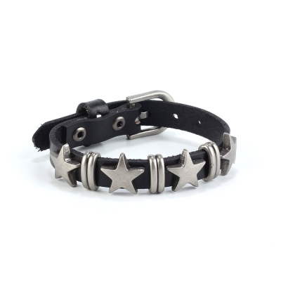 Punk Bracelet Cross-Border Bracelet Vintage Cowhide Alloy Bracelet Belt XINGX Leather Bracelet Men's Christmas Bracelet