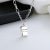 S925 Sterling Silver Box Letter Square Plate Necklace Ins Niche Design French Entry Lux Style Clavicle Chain Female