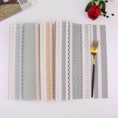 Silver Jacquard Placemat PVC Hotel Cafe Placemat High-End Waterproof Western-Style Placemat Heat Proof Mat Cross-Border Hot Selling