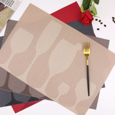 Cross-Border Factory Wine Glass Placemat High-End Hotel Western-Style Placemat PVC Placemat Plate Mat Anti-Scald Non-Slip Amazon Hot Sale