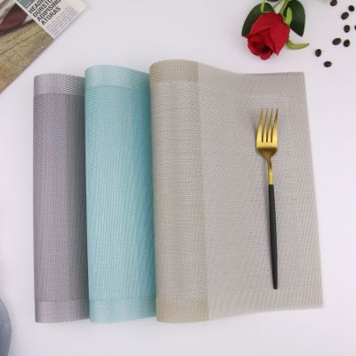 Placemat PVC Waterproof and Oil-Proof Nordic Style Heat Proof Mat Dining Table Cushion Gradient Color Hotel Restaurant and Cafe Western-Style Placemat