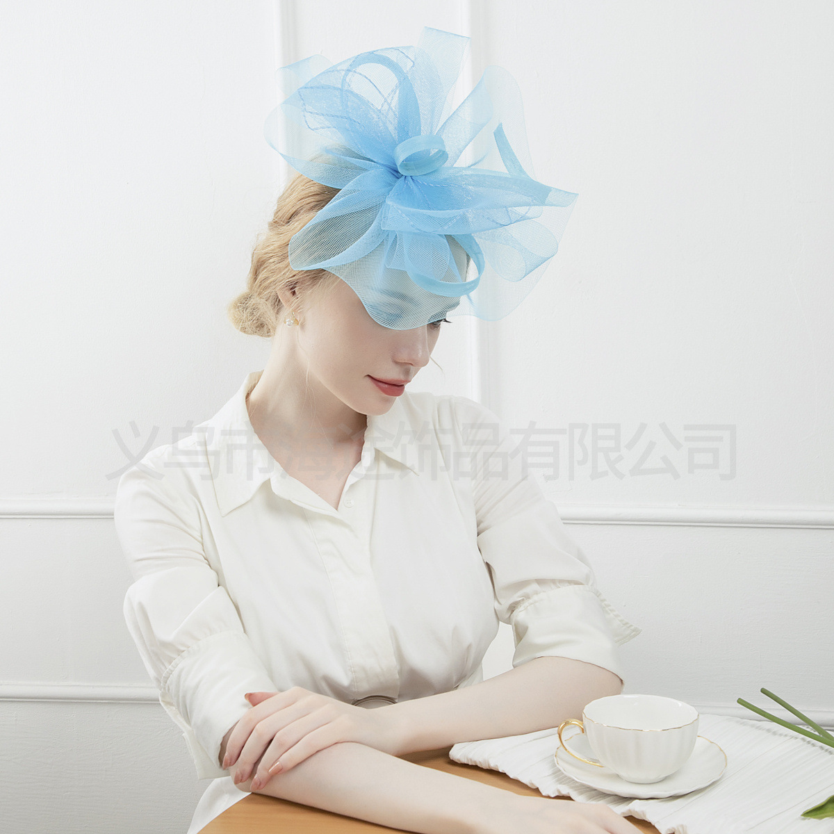 外贸出口欧美新款新娘头饰发箍仿麻材质派对赛马会发夹头饰发饰