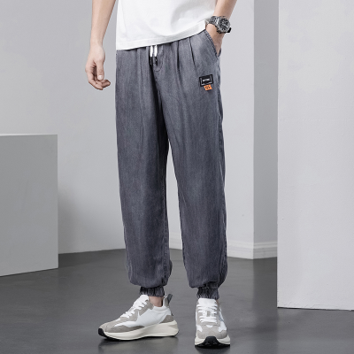 Jeans Men's Summer Thin High Street Fashion Brand Cropped Harem Pants Washed Loose Tappered Exercise Casual Pants