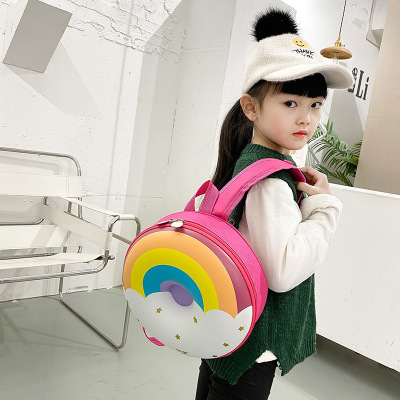 2020 New Children's Bags Cute Hard Shell Donut Backpack Rainbow Boys and Girls Baby Kindergarten Backpack