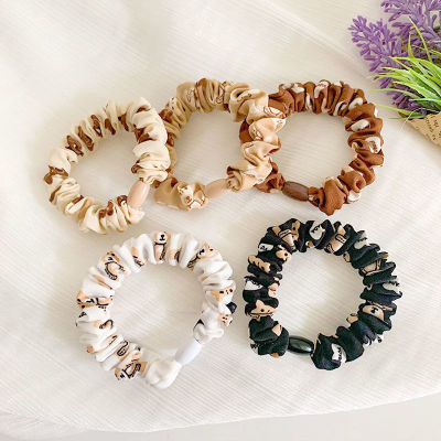 Internet Hot New Cute Bear Small Intestine Hair Ring for Women Simple Mori Style High Elasticity Hairtie Rubber Band for Bun Haircut Wholesale