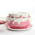 BT5 Original Girl Heart Deep Pink Strawberry Tableware Cute Ceramic Salad Bowl Breakfast Cup Dessert Shallow Plate