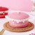 Restaurant Strawberry Binaural Dessert Tureen Cute Household 340ml Small Soup Pot Ceramic Steamed Egg Bowl with Lid