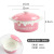 Restaurant Strawberry Binaural Dessert Tureen Cute Household 340ml Small Soup Pot Ceramic Steamed Egg Bowl with Lid