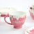 BT5 Original Girl Heart Deep Pink Strawberry Tableware Cute Ceramic Salad Bowl Breakfast Cup Dessert Shallow Plate