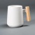 Big Belly Wooden Handle Mug Simple Ceramic Cup Creative Glass Office Coffee Cup Handy Gift Cup Large Capacity