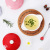 Restaurant Strawberry Binaural Dessert Tureen Cute Household 340ml Small Soup Pot Ceramic Steamed Egg Bowl with Lid