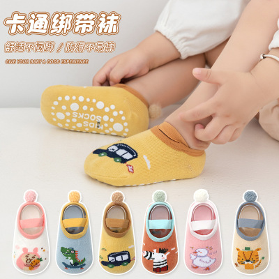 2022 Autumn and Winter New Children Dispensing Room Socks Non-Slip Cartoon Bandage Socks Baby Trampoline Socks Baby Toddler Socks