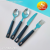 24pcs Plastic Handle Stainless Steel Knife Rack Tableware Knife, Fork and Spoon Small Spoon