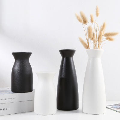 Nordic Black and White Ceramic Vase Decoration Desktop Flowers Flower Container Home Ornament TV Cabinet Decoration